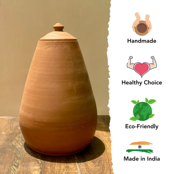 earthen clay water pot 7l