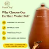 12 (2) Earthen Clay Water Pot 7 Litre with Lid & Metal Tap