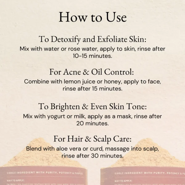 how to use Multani Mitti Powder for face & hair 200g