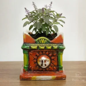handmade terracotta tulsi planter