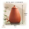 handmade clay water pot 4l with tap dimension